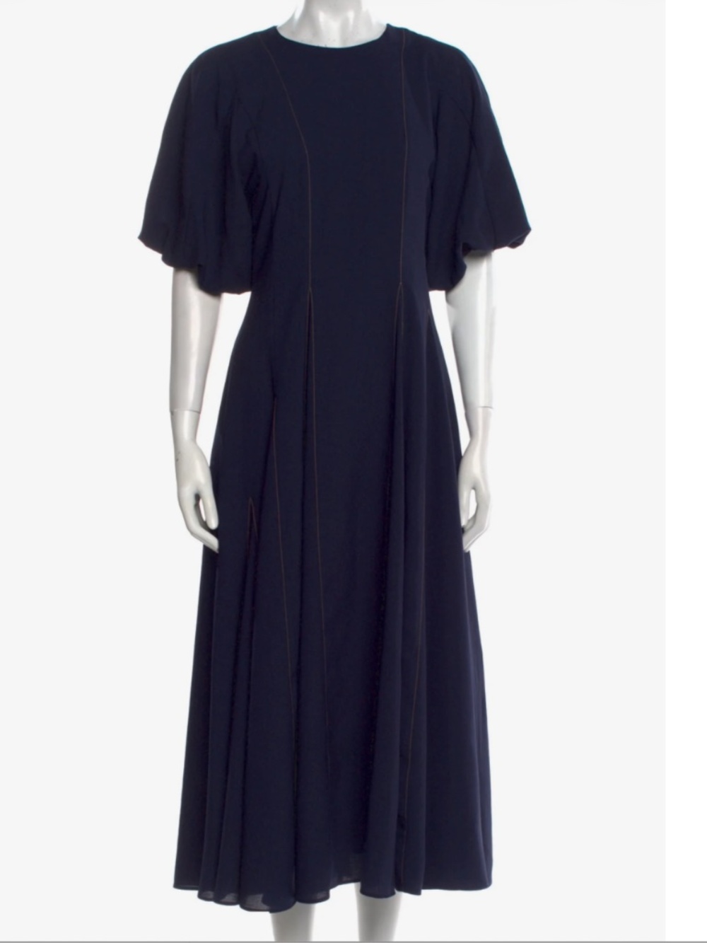 La Ligne Navy Blue Crepe A Line Dress XS
